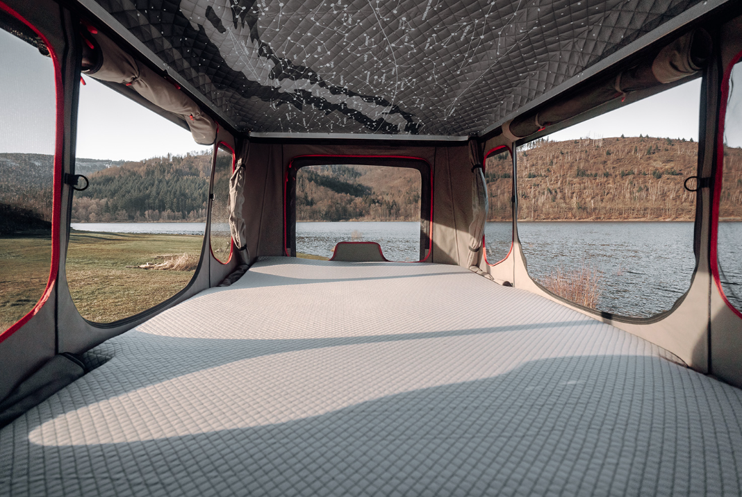 Tienda de techo de carcasa rígida Good Vibes para 2 personas