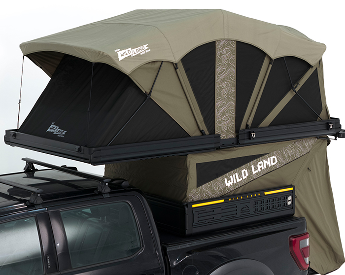 Planta superior de descanso montada de la célula camper Trunk Pickup con ventanas panorámicas