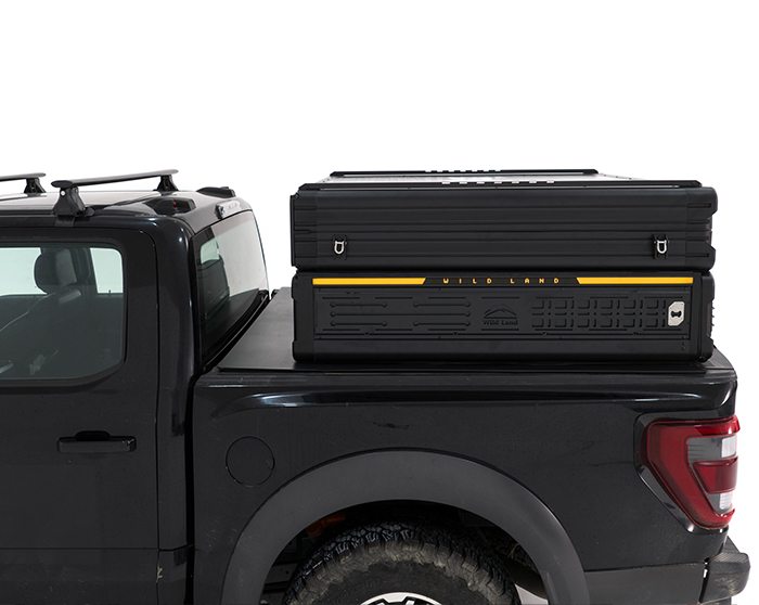 Célula camper Trunk Pickup cerrada en la caja de carga, solo 61 cm de altura